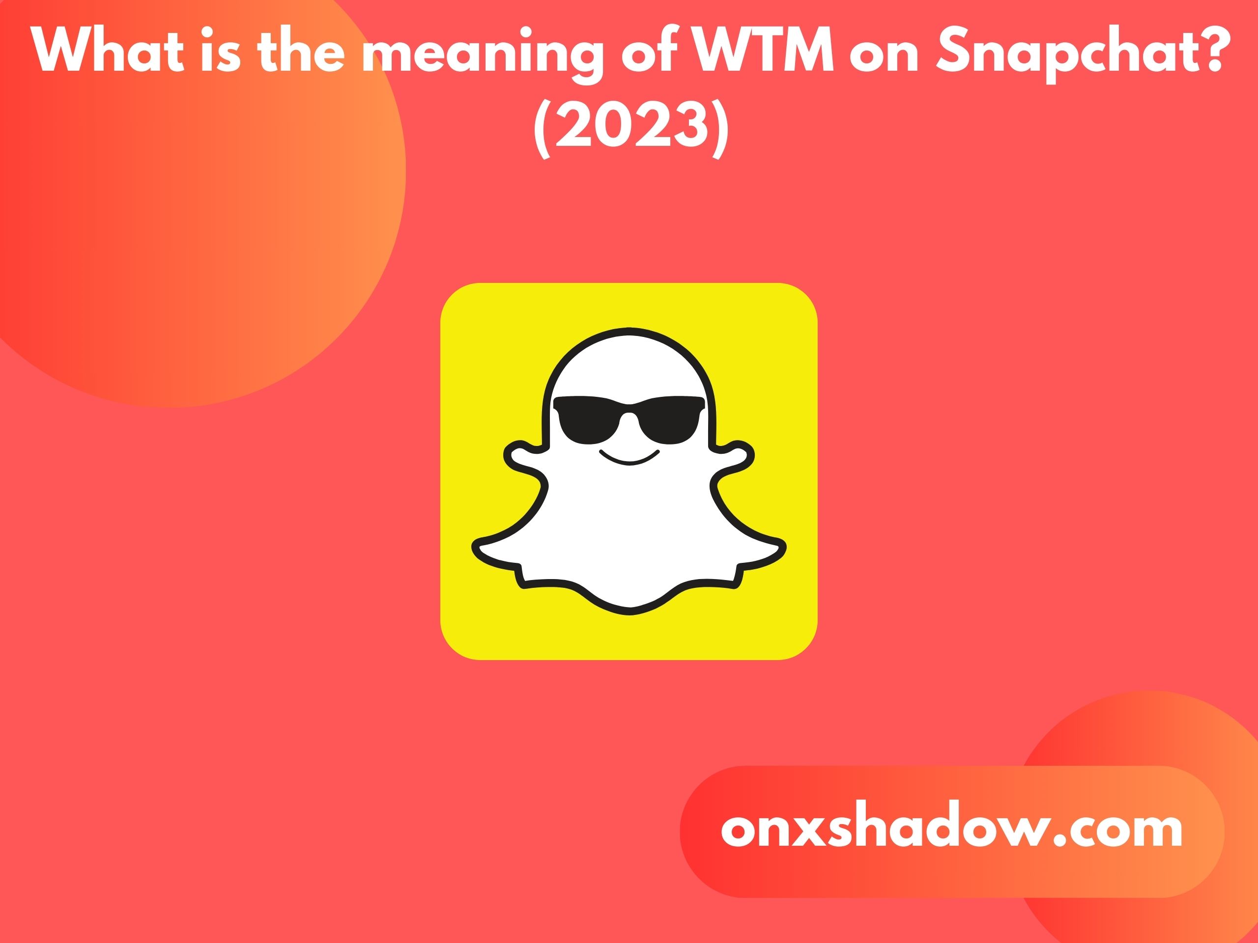 What is the meaning of WTM on Snapchat? (2023)